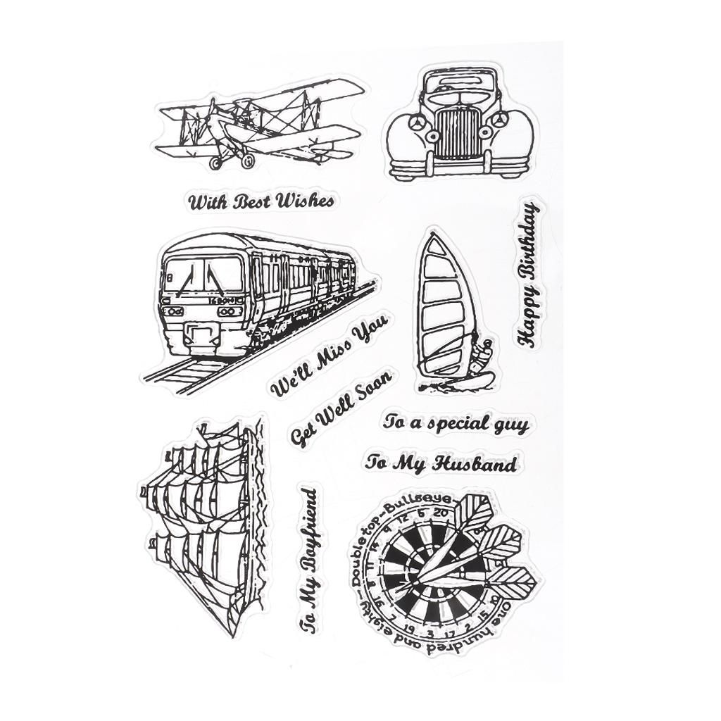 Clear Silicone Rubber Stamps Letters With Cartoon Patterns Diary Craft