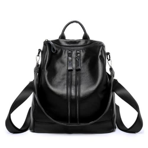 Waterproof Leather Anti-Theft Backpack For Ladies