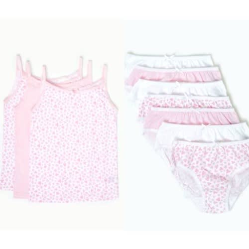 Girl's Cotton  3Vests & 7Pieces Briefs Set