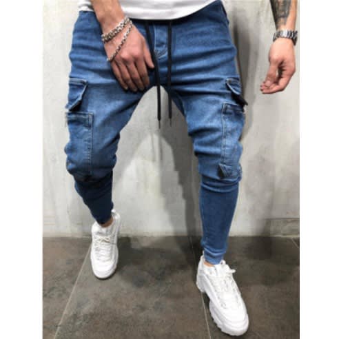 Blue Denim Jeans  Pants- Hip Pop Trends