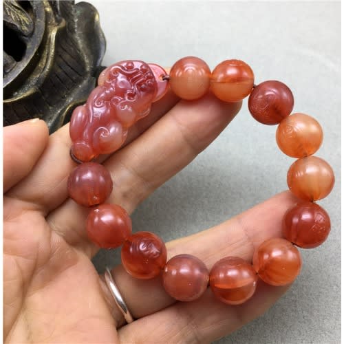 Resin Obsidian Bracelet - Wine Color
