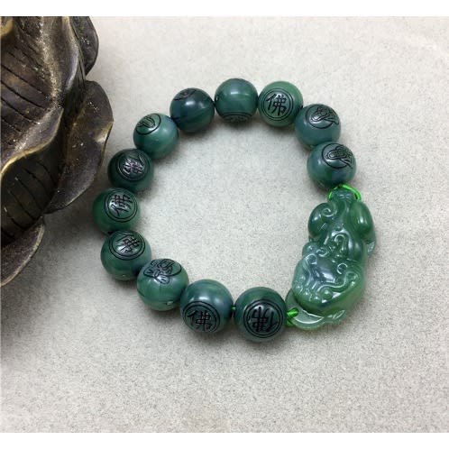 Resin Obsidian Bracelet - Green
