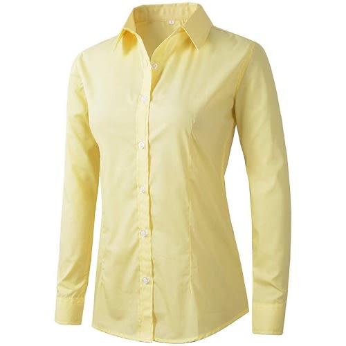 Ladies Formal Dress Shirt  - Light Yellow