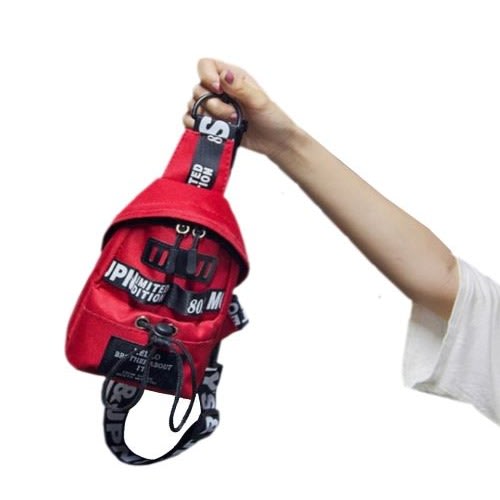 Waterproof Designer Strap Mini Crossbody Chest Bag – Red