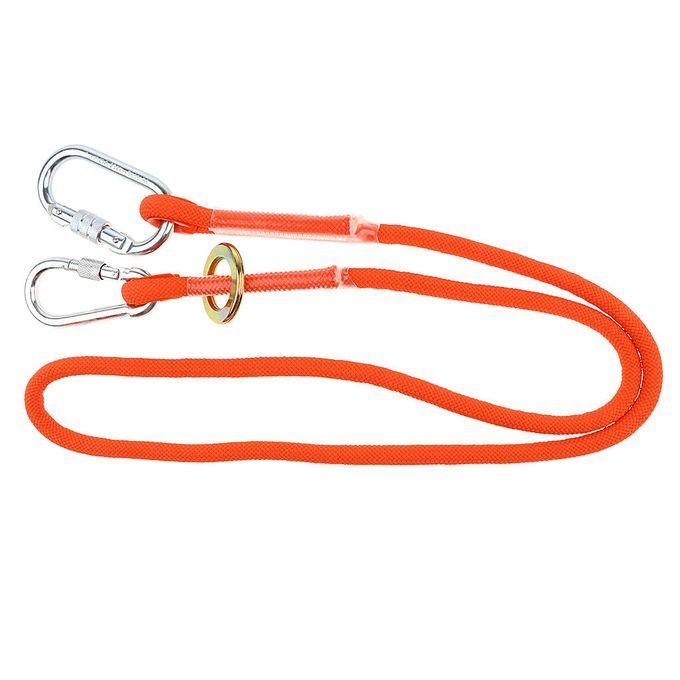Orange Climbing Arborist Fall Arrest Safety Lanyard With Snap Hook