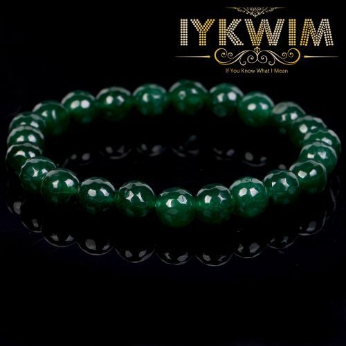 Natural Stone Let Green Faceted Emerald Jades Beads Jewelry Gift For Men