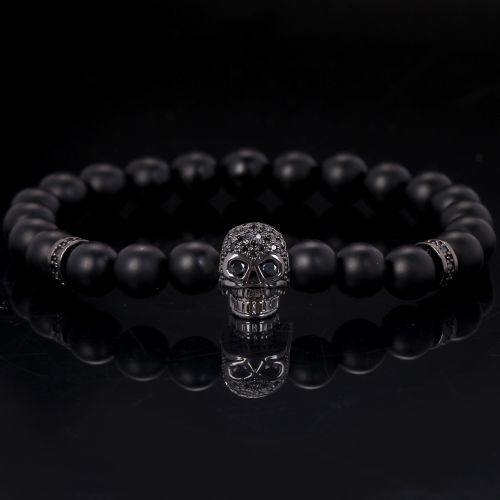 Natural Stone Obsidian Lava Lets Black Agates Ll Head Spacer Beads Jewelry For