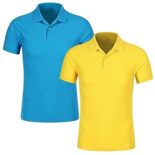 Polo Shirt For Men - 2 In1 - Yellow & Blue
