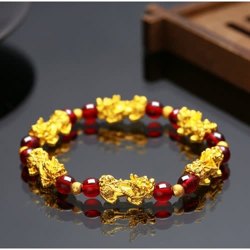 Obsidian Bracelet Dark Red Color