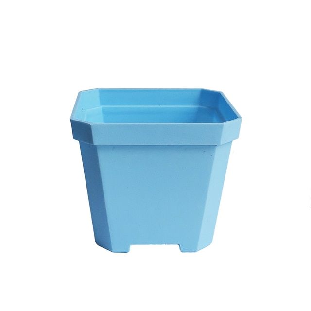 14 Pcs Plastic Thicken Square Flower Pots Home Garden Office Succulent Plant Pot Candy Color Greenhouse Nursery Pots 10cm*10cm Blue