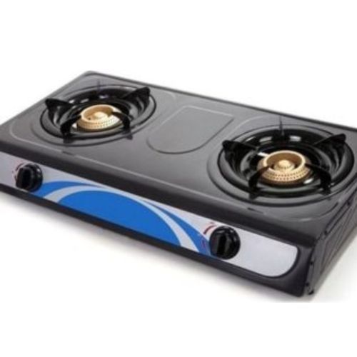 Double Burners Table Top Gas Cooker Silver