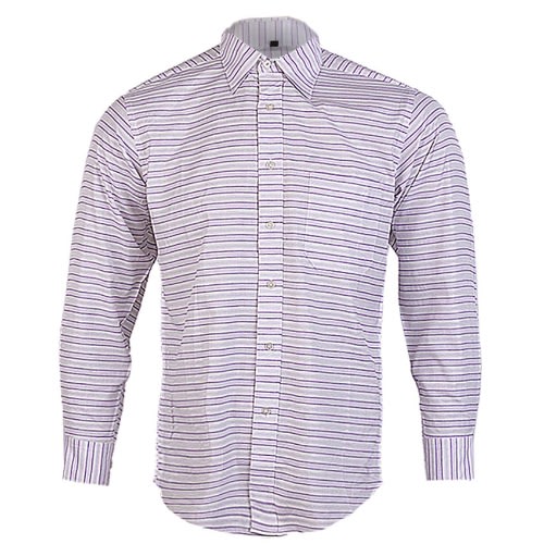 Men's Fitted Striped Long Sleeve Shirt With Chest Pocket