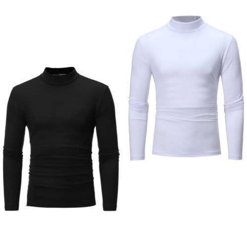 Turtleneck Long Sleeve - 2 In 1 -Black & White