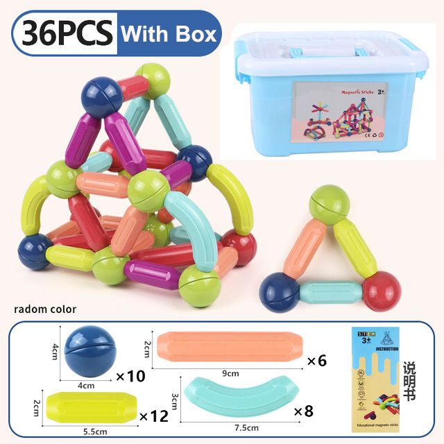 Kids Magnet Blocks Construction Set Magnetic Stick Building Blocks Montessori Educational Toys For