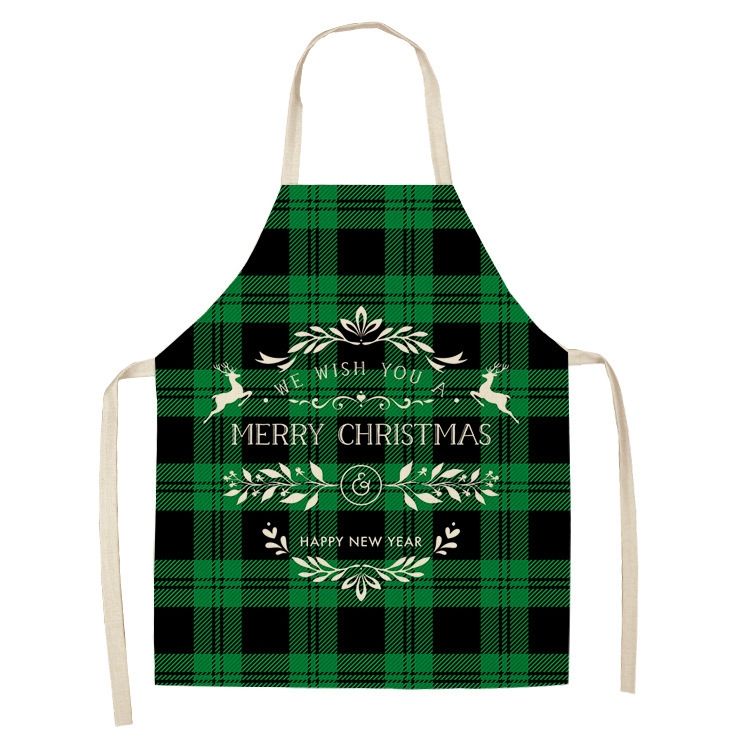 2 PCS Christmas Plaid Series Cleaning Overalls, Specification: 47 X 38cm(WQ-001334)
