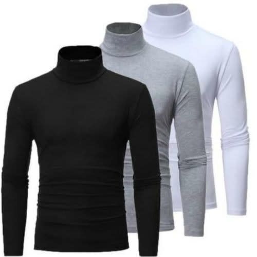 3 In 1Turtleneck Long Sleeve -  Black , White & Ash