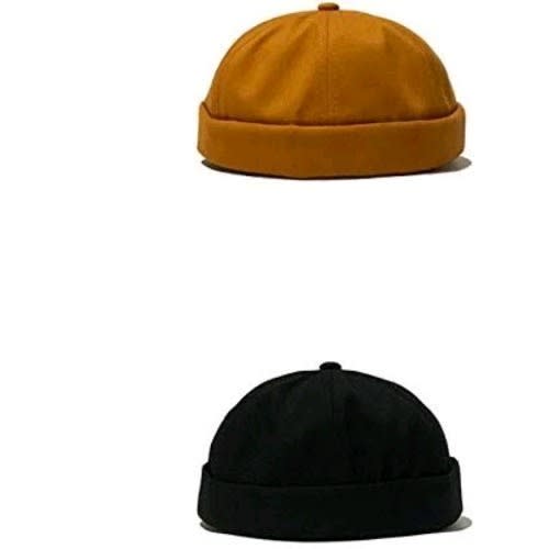 Set Of 2 Adjustable Skull Caps - Brown & Black