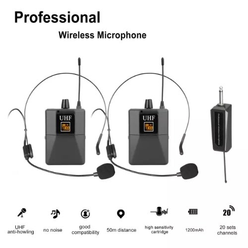 Dual Headset Wireless Microphone System