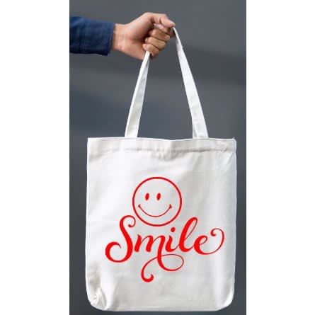 Tote Bag - Smile Design  - White