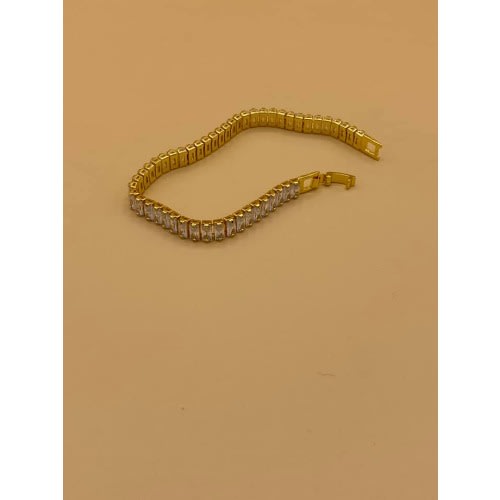 Iced Steel Bracelet Link -Gold