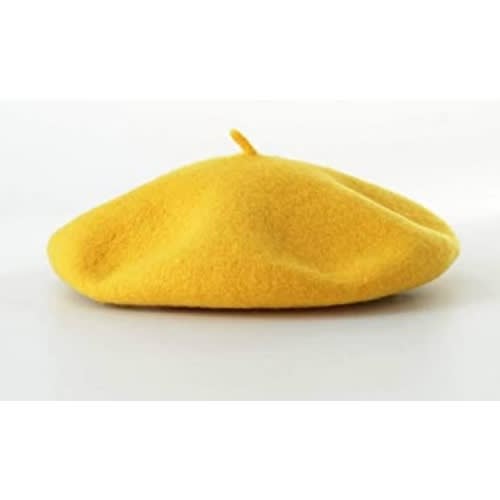 Large Plain Beret  - Yellow