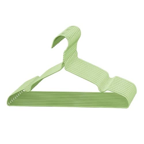 Non Slip Coated Metal Hanger - 10Pieces  - Green