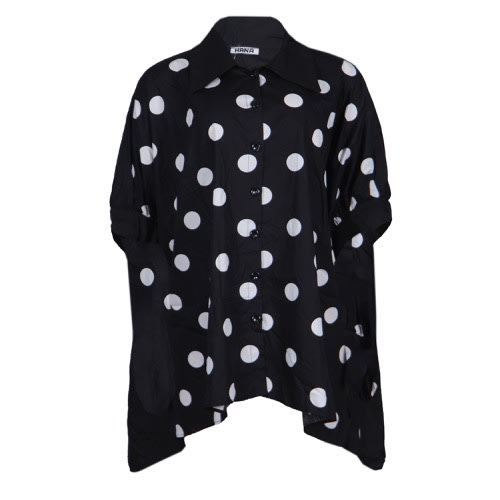 Shift Dress - Black & White Polka Dots