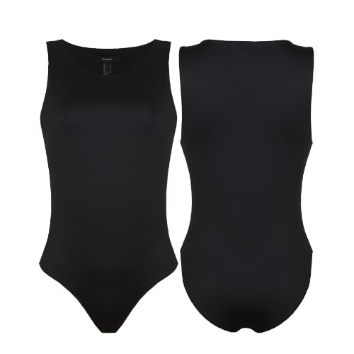 Sleeveless Roundneck Bodysuit - Black