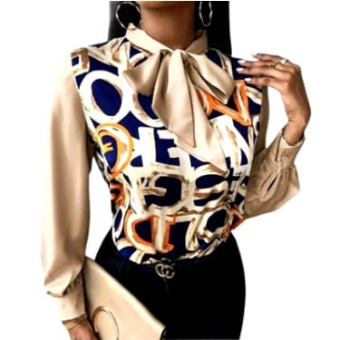 Patterned Chiffon Long Sleeves- Multi-color