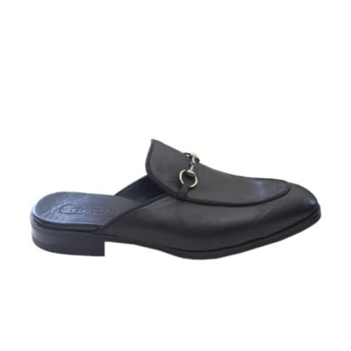Men's Leather Half Shoe- Black