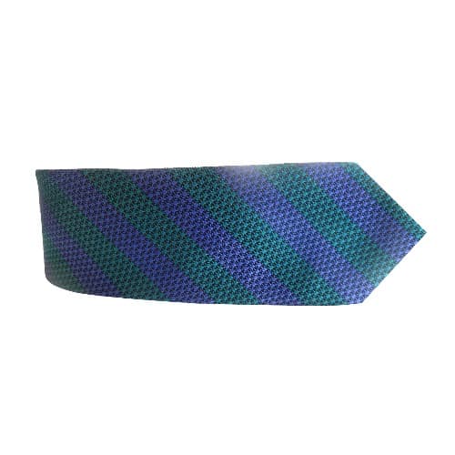 Men's Detailed Checkered Tie -Green & Blue - MT-4347