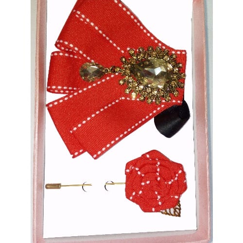 Red Colour Booches & Bow-Tie
