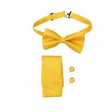 Bowtie, Cufflinks & Pocket Square - Yellow