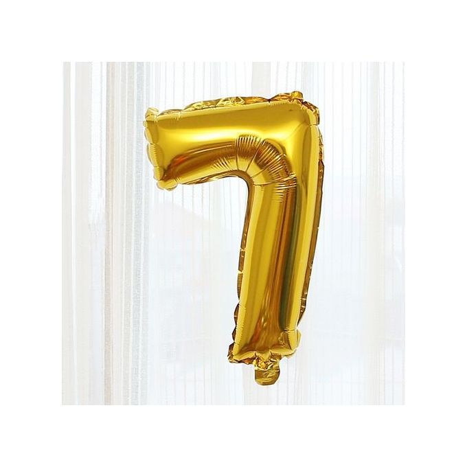 Birthday Number Balloon - Gold - 7