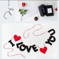 1 Set  I Love You Banner Wedding Decoration