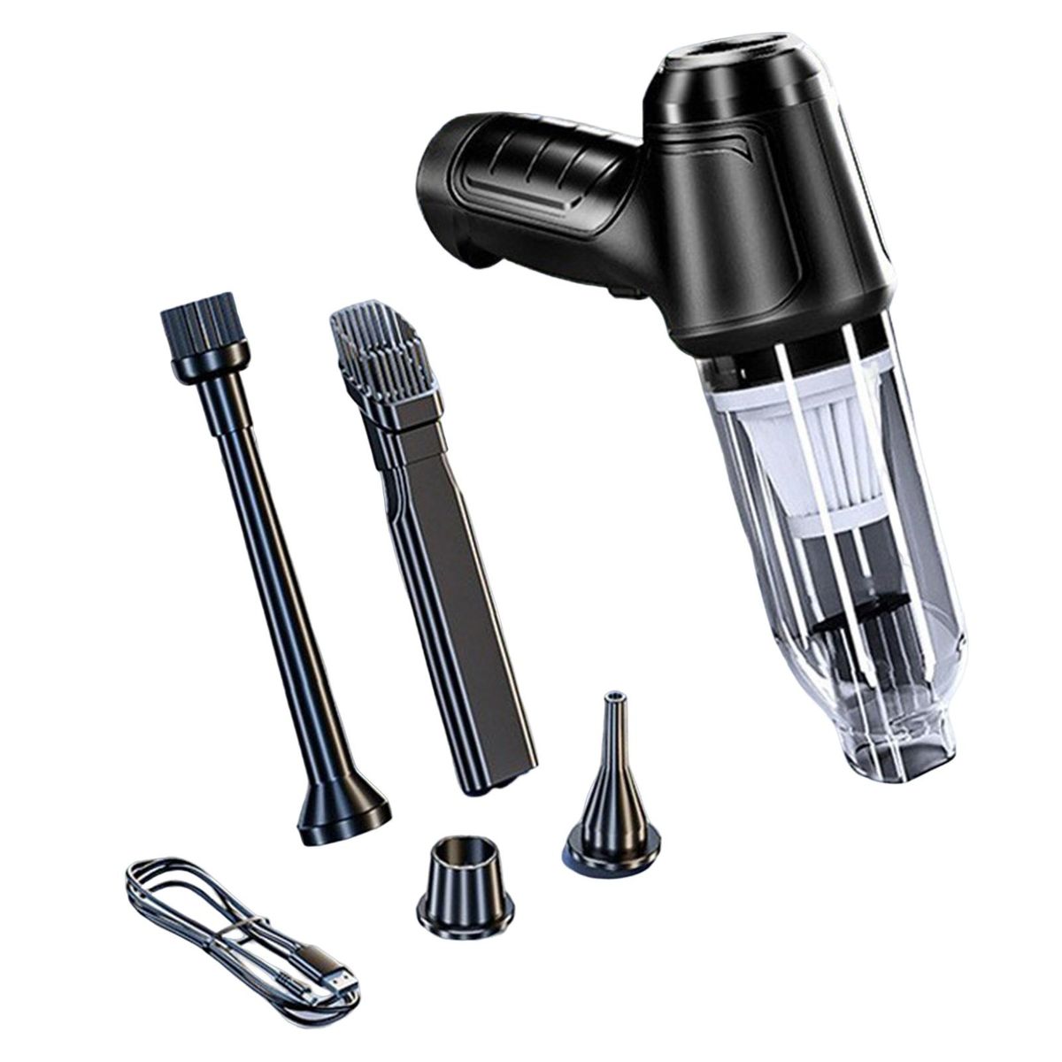 Wireless Vacuum Cleaner with LED Light Vacuum Cleaner Car Vacuum Black