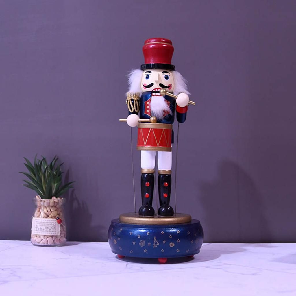 Nutcracker Ornaments 36cm Music Box Nutcracker Soldier For Blue