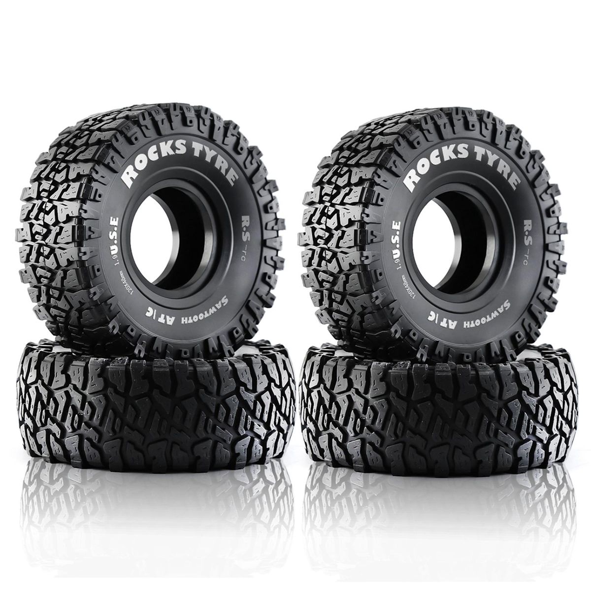 Remote Control Crawler Rubber Car Tires 1.9inch 120*48mm 4pcs Replacement for Trax4 Axial Scx10 Wraith Yikong Rgt Wrangler 1/10 Remote Control Car Wheel
