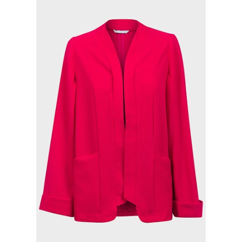 Ladies Crepe Blazer -  Plus Size -  Fushia Pink