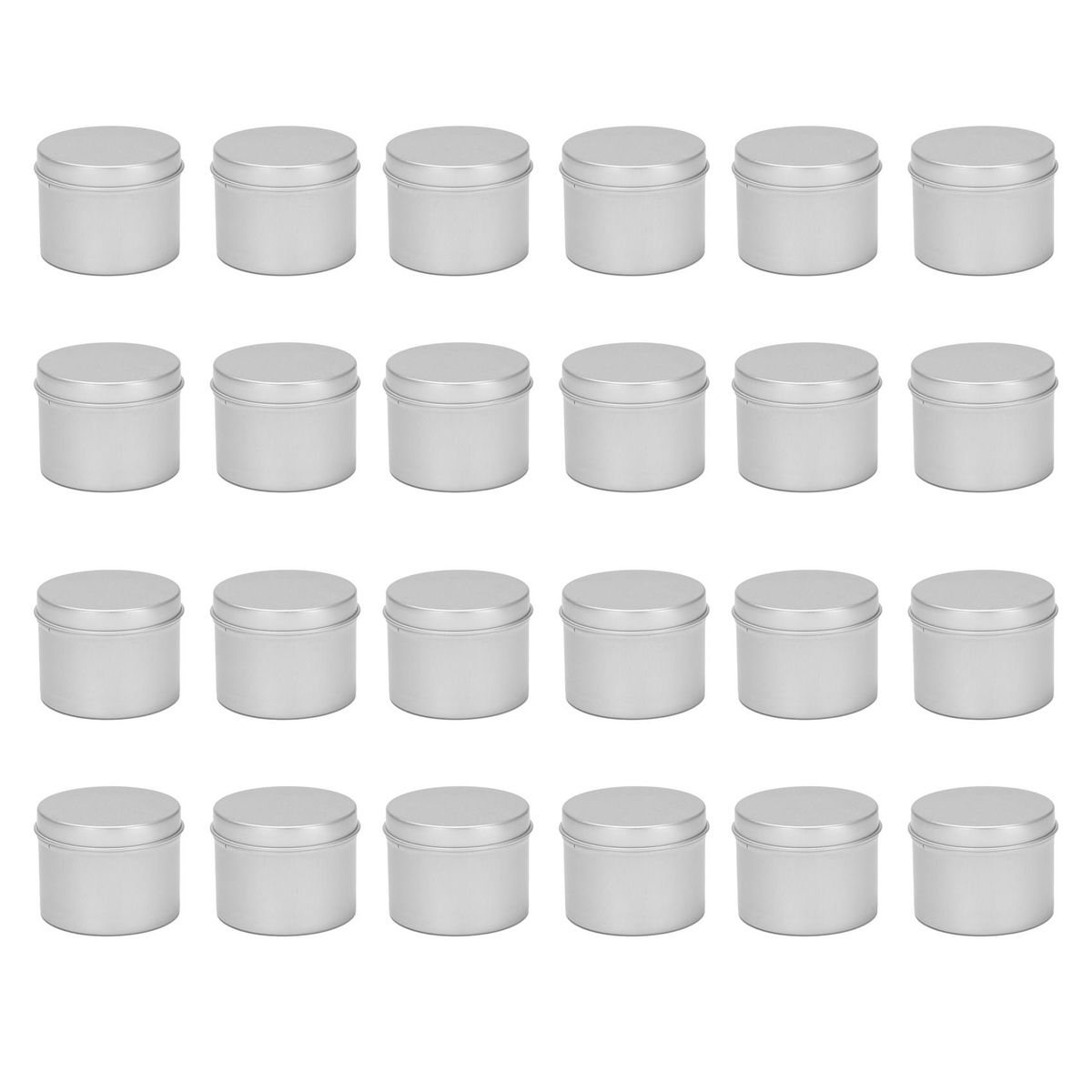 24 Pack Tins Box Candle Tin Black Aluminum Jar Storage Empty Pot Plain Cans Cream Cosmetic Container