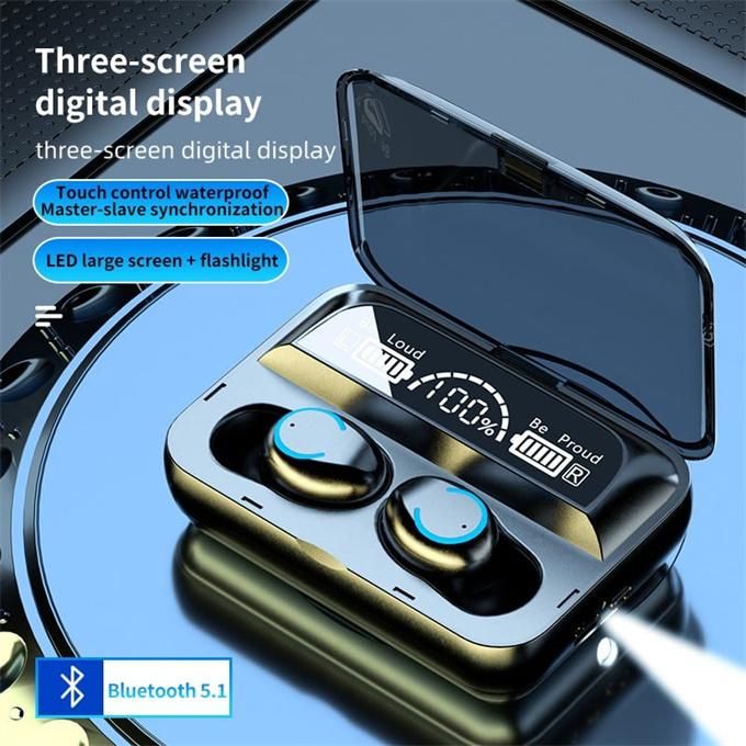 LED Display F9 Wireless Bluetooth Fingerprint Control Waterproof Headphones