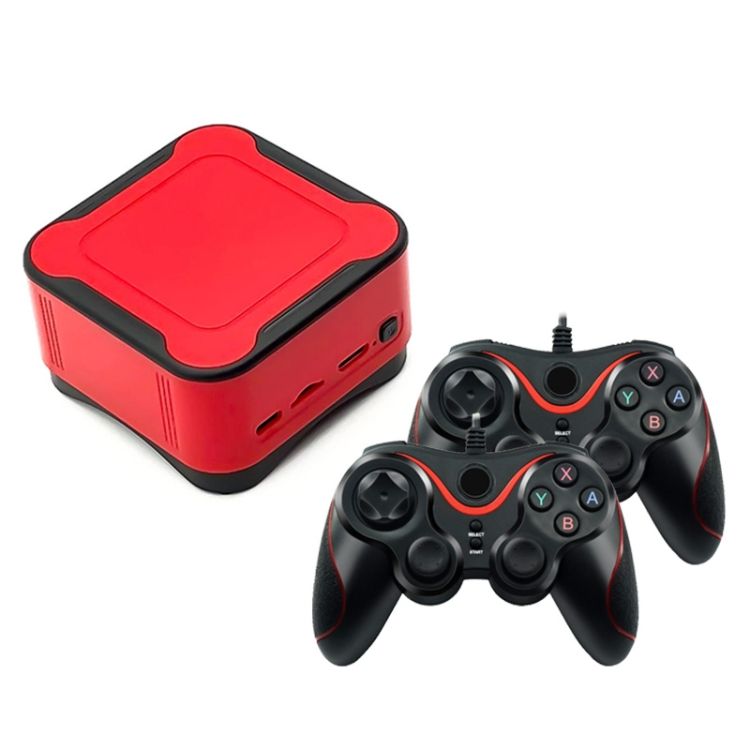 M12 Mini Cube TV Game Player With Black+Red Controllers 64G