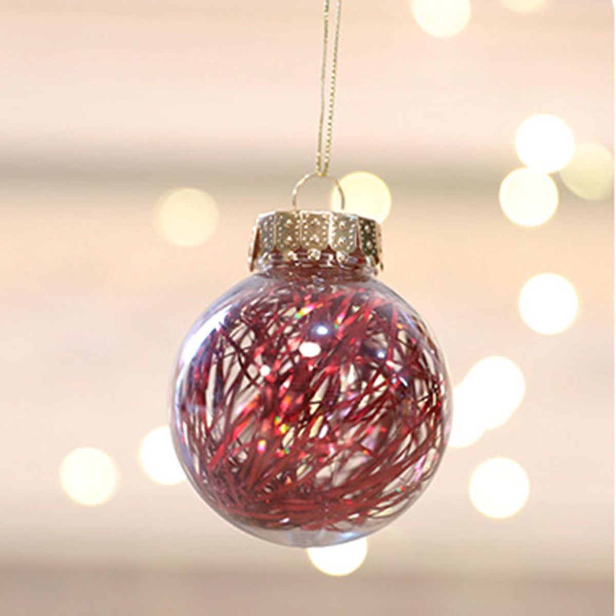 4 PcsSet Christmas Balls Reusable Reflective Christmas Tree Balls Red