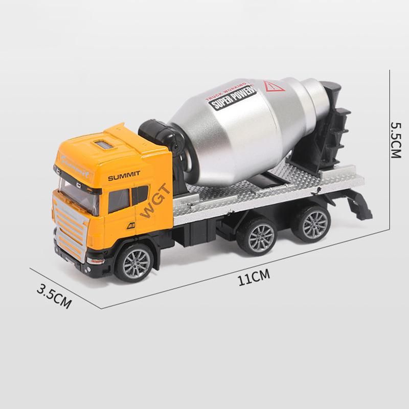 Crane Trailer Tow TruToys 21CM Sound and Light Alloy Excavator Cement Mixer Diecast Engineering Vehicle Toy Car for Kids Y188