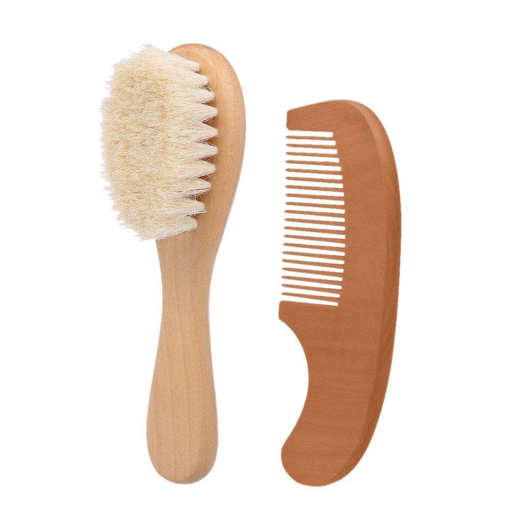 2Pcs Baby Hair Brush Comb Set Newborn Hairbrush Kit Infant