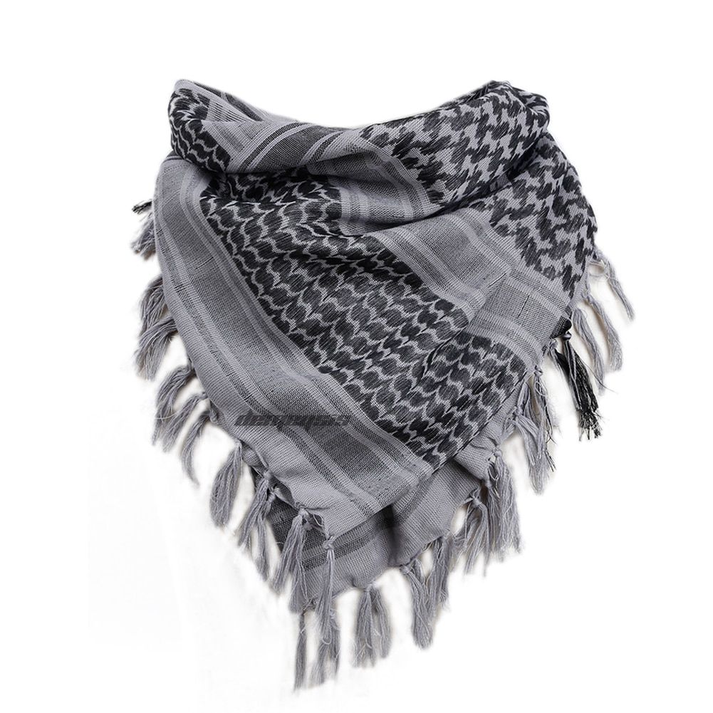 Thick Muslim Shemagh Tactical Desert Arab Scarves Men Women Winter Windy Military Windproof Hiking Scarf Grey