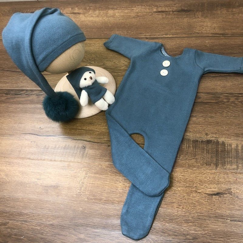 0-1 Month Newborn Photography Props Baby Boy Girl Romper Bodysuits Crochet Outfit Shooting Photo