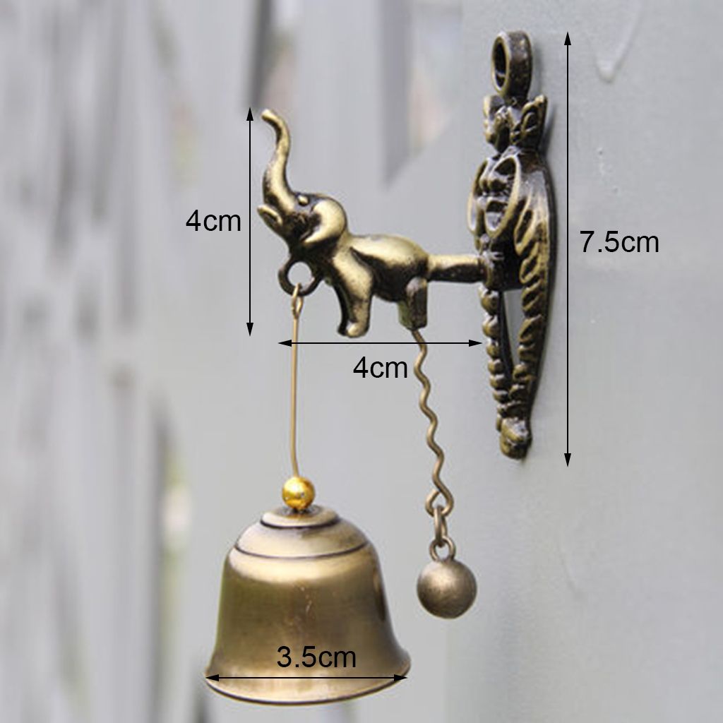 Vintage Metal Bell Door Shopkeeper Good Luck Knocker