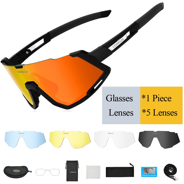 Man Cycling Sunglasses 5 Lens V400 Women MTB Bike Glasses