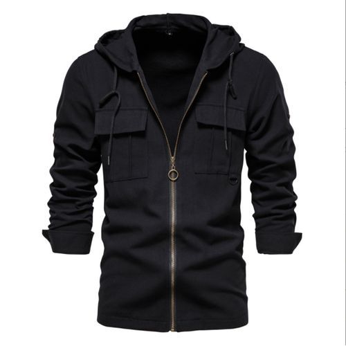 Men Fashion Hoodie Jacket(Black)